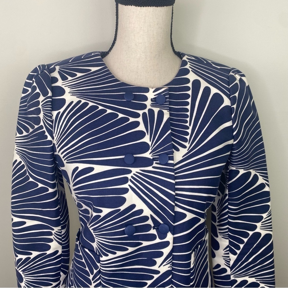 J.Crew blue white fanfare blazer separate double breasted jacket size 2 - Picture 5 of 12